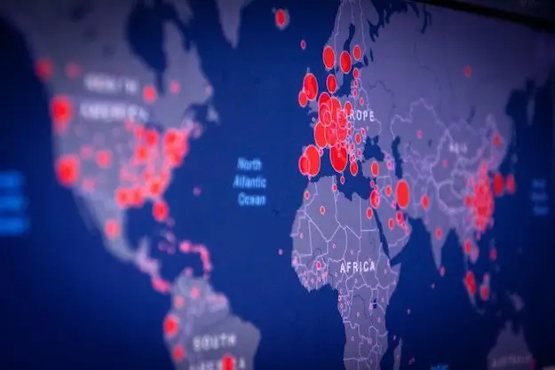 COVID map showing global tension and ambiguity